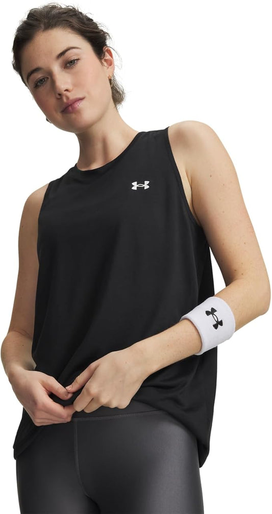 New Under Armour Women’s Tech Tank Top Large (Black/White) - Kidsy