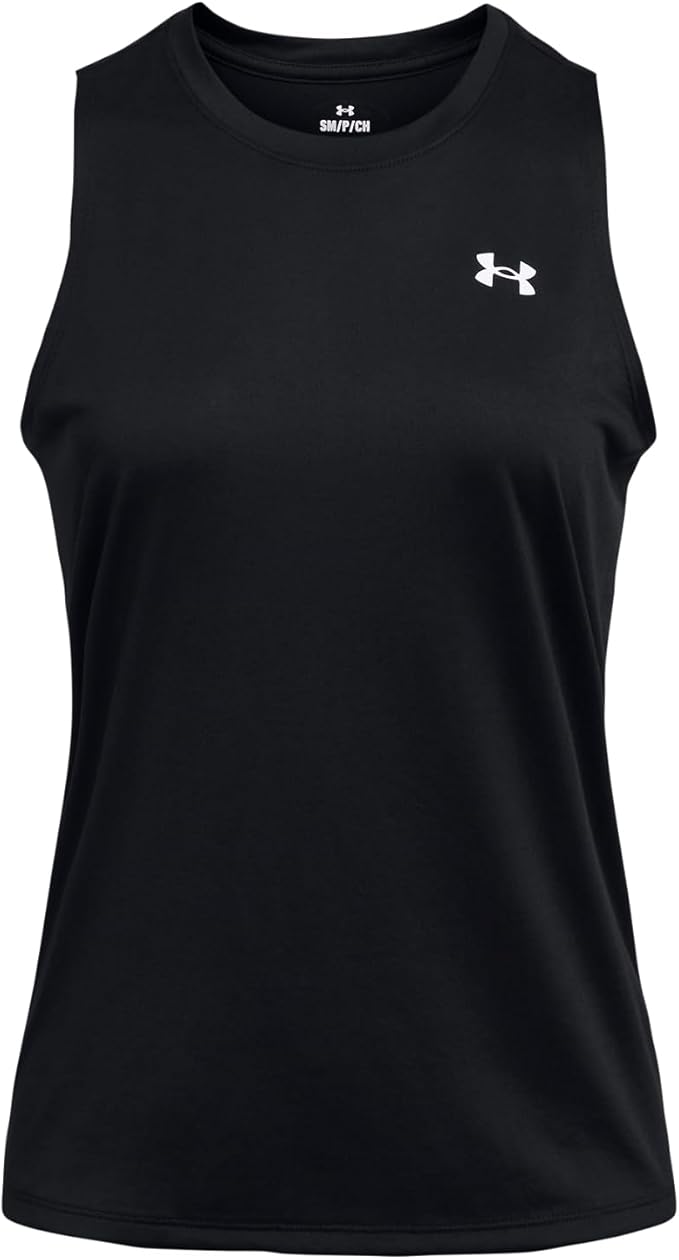 New Under Armour Women’s Tech Tank Top Large (Black/White) - Kidsy