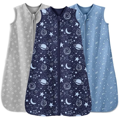 New Unnivoll Baby Sleep Sack 0 - 6 Months 3 Pack 100% Cotton Small (Blue) - Kidsy