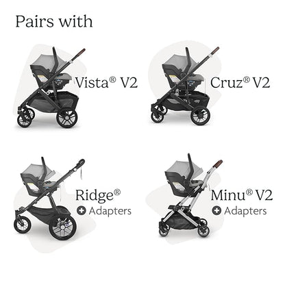 New UPPAbaby Mesa Max Infant Car Seat with Base (Gregory Blue Mélange) - Kidsy