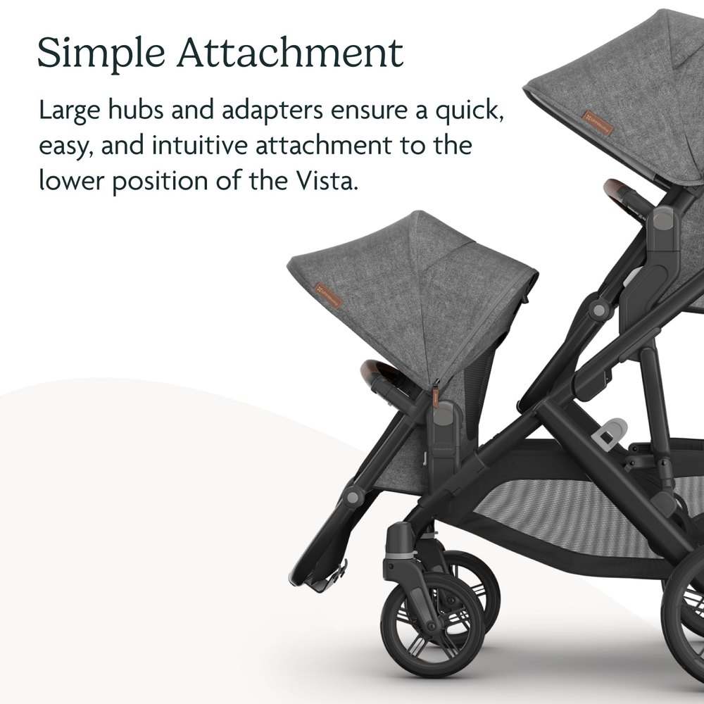 New UPPAbaby RumbleSeat V3 Second Lower Seat - Theo (Dark Taupe/Silver Frame/Chestnut Leather) - Kidsy