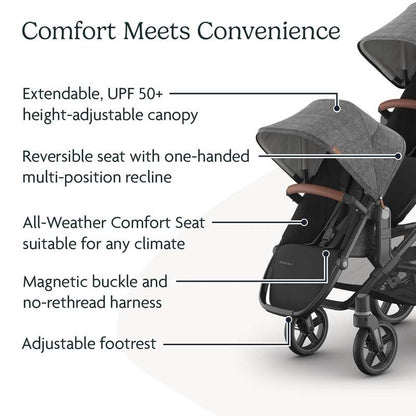 New UPPAbaby RumbleSeat V3 – Second Seat for Vista V2/V3 Greyson (Charcoal Melange) - Kidsy