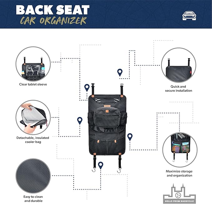 New URBANTRANSIT Backseat Car Organizer (Gray) - Kidsy