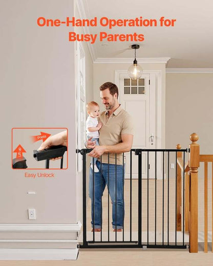 New VEVOR Baby Gate, 26 - 40 Inches Adjustable Width, 36 Inches High (Black) - Kidsy