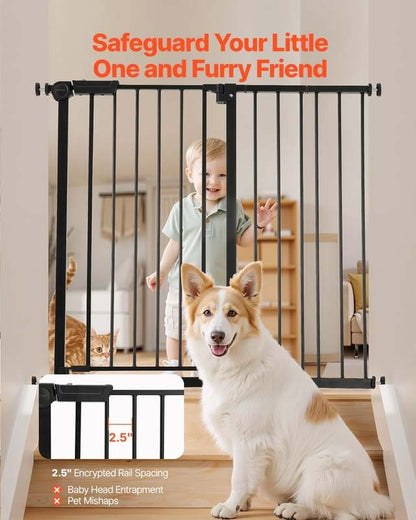 New VEVOR Baby Gate, 26 - 40 Inches Adjustable Width, 36 Inches High (Black) - Kidsy