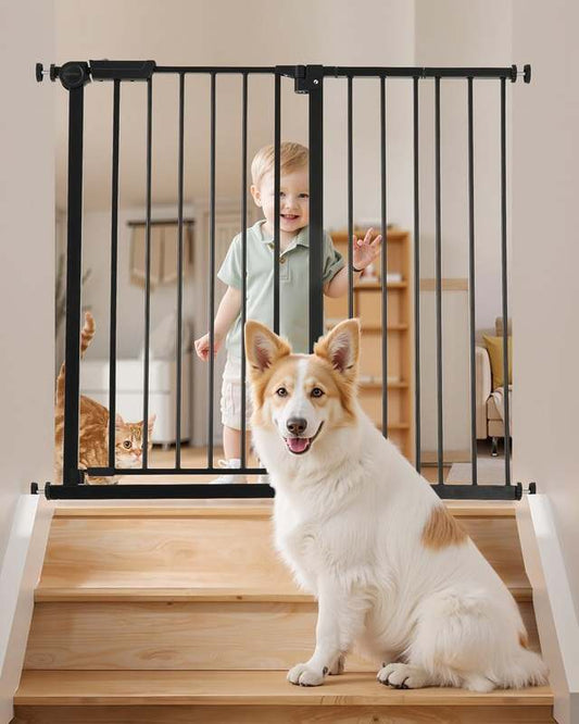 New VEVOR Baby Gate, 26 - 40 Inches Adjustable Width, 36 Inches High (Black) - Kidsy