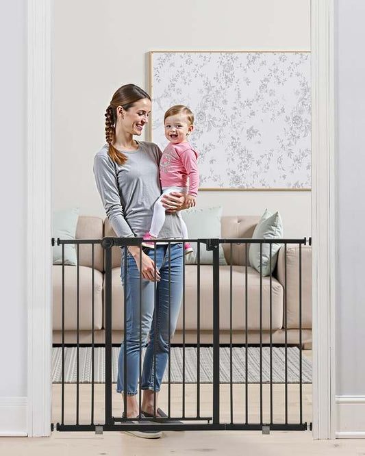 New VEVOR Baby Gate, 26 - 48 Inches Adjustable Width (Black) - Kidsy
