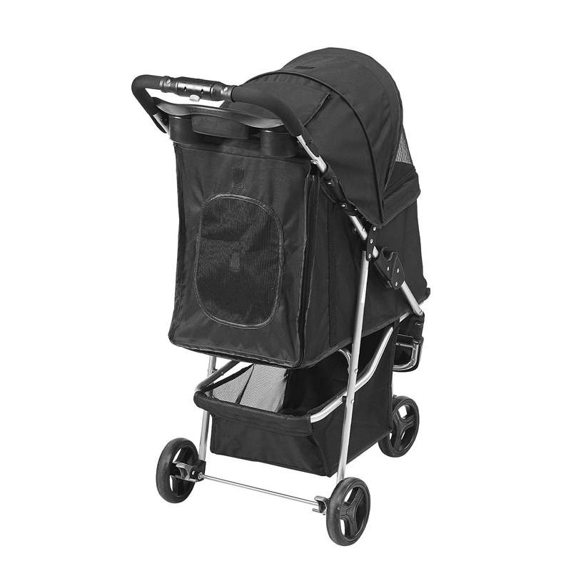 New VEVOR Pet Stroller, 3 Wheels Dog Stroller Rotate with Brakes (Black) - Kidsy