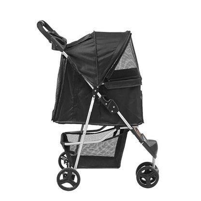New VEVOR Pet Stroller, 3 Wheels Dog Stroller Rotate with Brakes (Black) - Kidsy