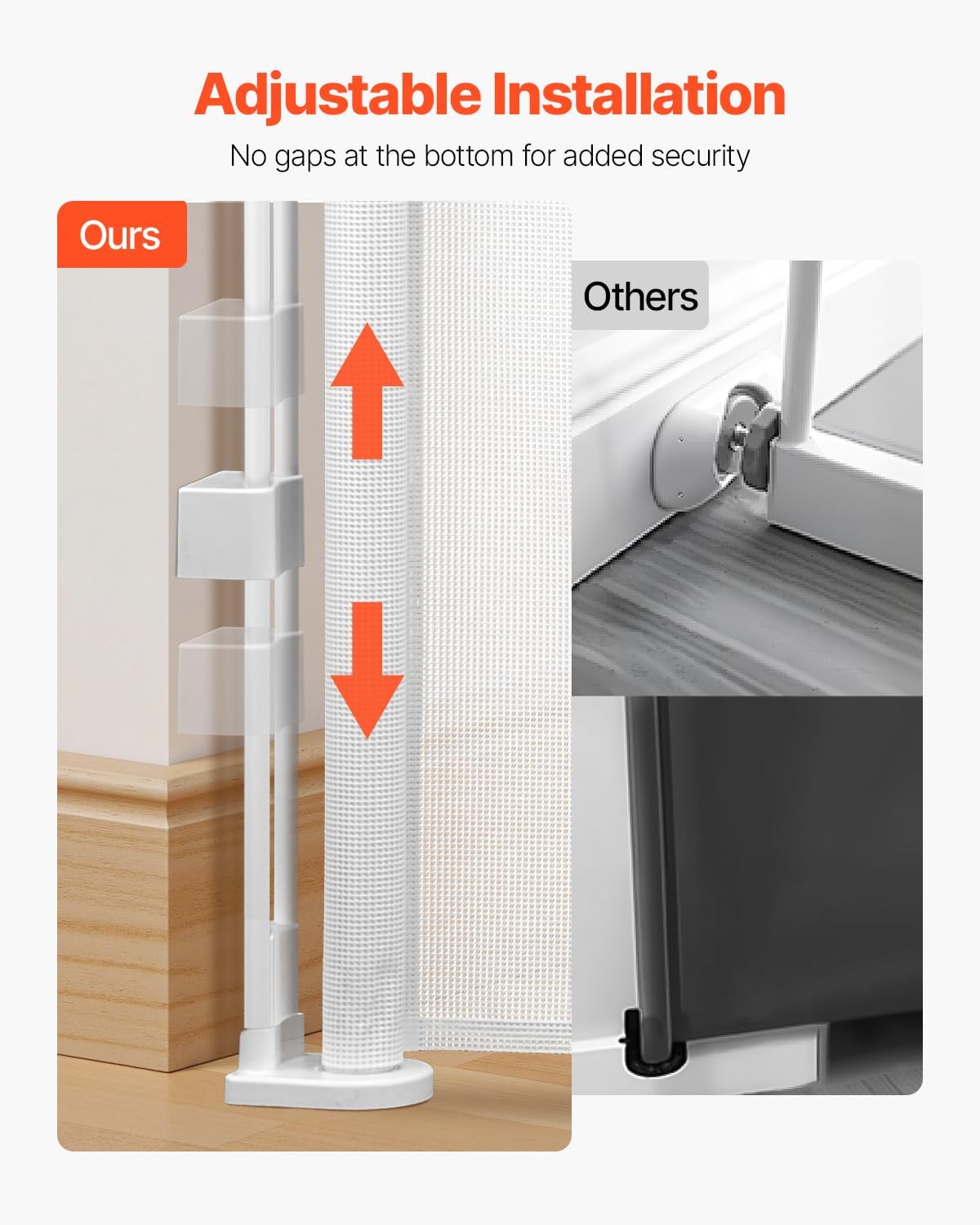 New VEVOR Retractable Baby Gate, 34 inch Tall, Extends up to 55 inch Wide (White) - Kidsy