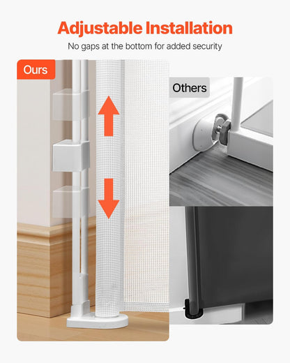 New VEVOR Retractable Baby Gate, 34 inch Tall, Extends up to 55 inch Wide (White) - Kidsy