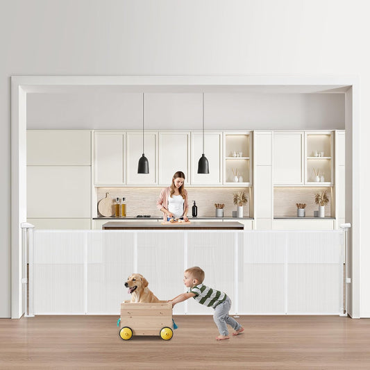 New VEVOR Retractable Baby Gate 34" x 110" (White) - Kidsy