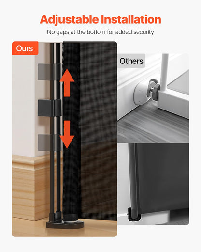 New VEVOR Retractable Baby Gate (55"W x 34"H, Black) - Kidsy
