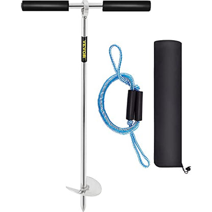 New VEVOR Sand Anchor 18" Length Auger to The Beach and Sandbar/Sand Spike Boat Anchor Pole Galvanized Carbon Steel Slide Anchor Shore Spike, Self - Hammering Beach Spike Anchor - Kidsy