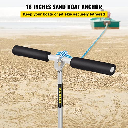 New VEVOR Sand Anchor 18" Length Auger to The Beach and Sandbar/Sand Spike Boat Anchor Pole Galvanized Carbon Steel Slide Anchor Shore Spike, Self - Hammering Beach Spike Anchor - Kidsy