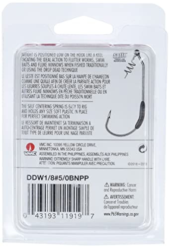 New VMC Drop Dead Weighted Hook 1/8 Black Nickel 5/0, one Size - Kidsy