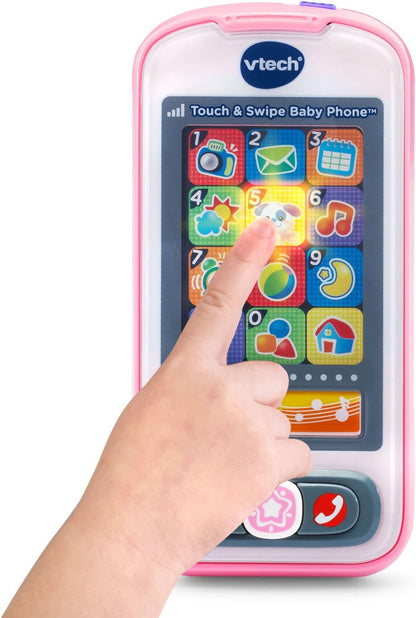 New VTech Touch and Swipe Baby Phone Toy (Pink) - Kidsy