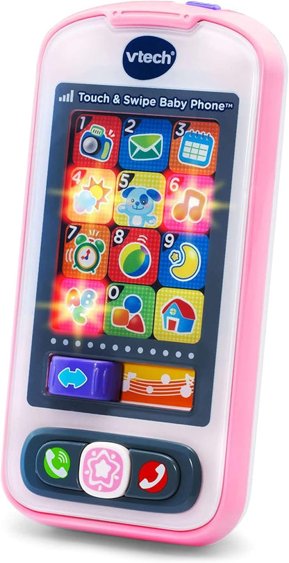 New VTech Touch and Swipe Baby Phone Toy (Pink) - Kidsy