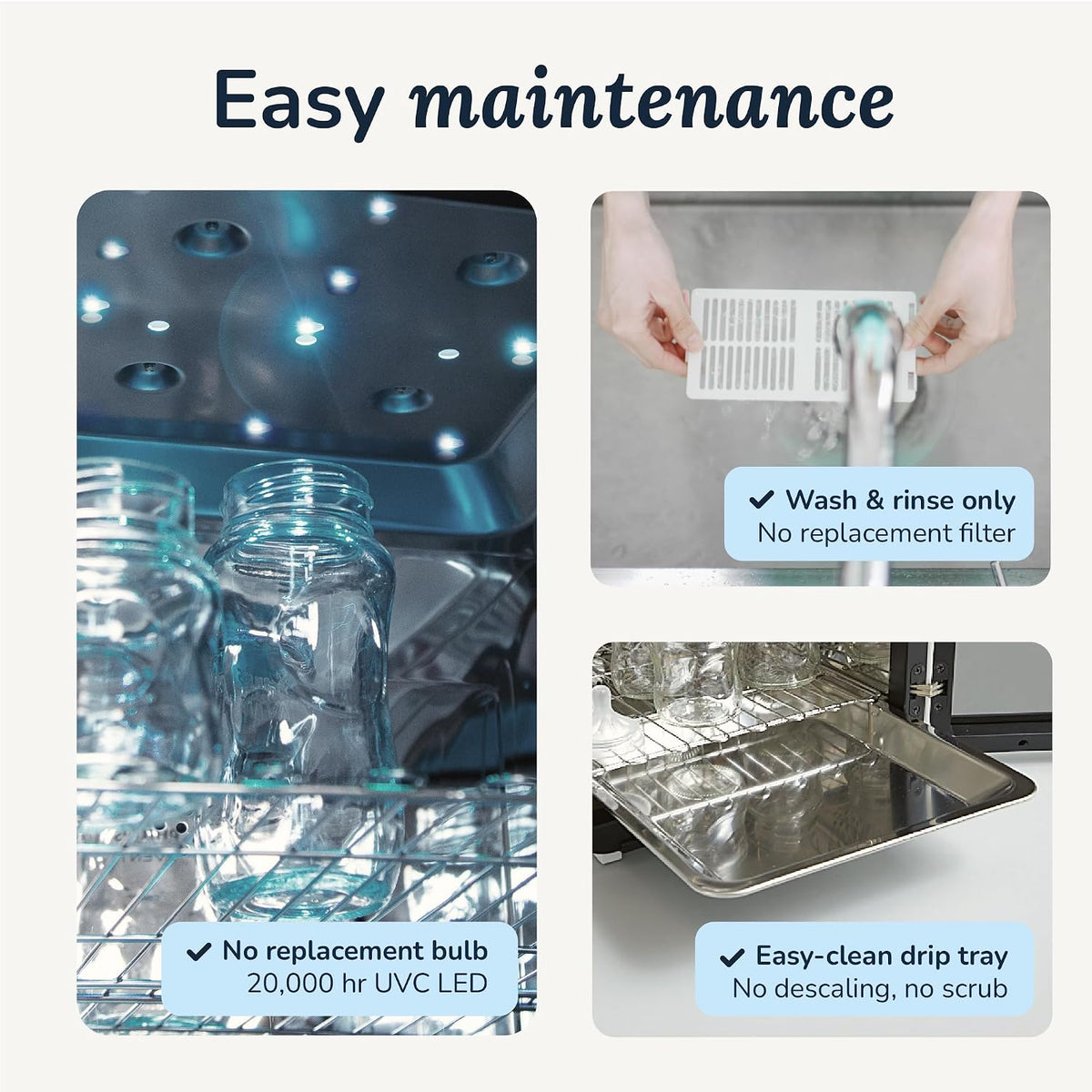 New Wabi UVC LED Sanitizer & Dryer Ultra (White + Gunmetal Trim) - Kidsy