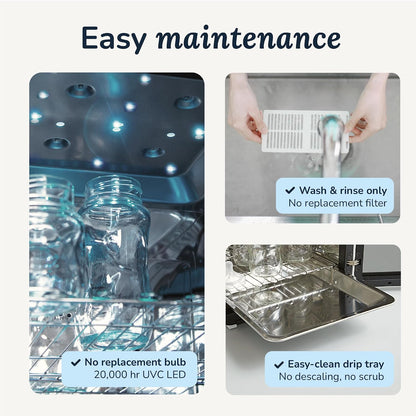 New Wabi UVC LED Sanitizer & Dryer Ultra (White + Gunmetal Trim) - Kidsy