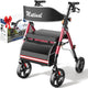 New Walkers for Seniors with seat, Rollator Walker with Seat (Burgundy) - Kidsy