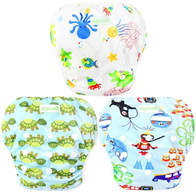 New Wegreeco Reusable Swim Diapers 3 Pack - Small (Diving/Ocean/Turtle) - Kidsy
