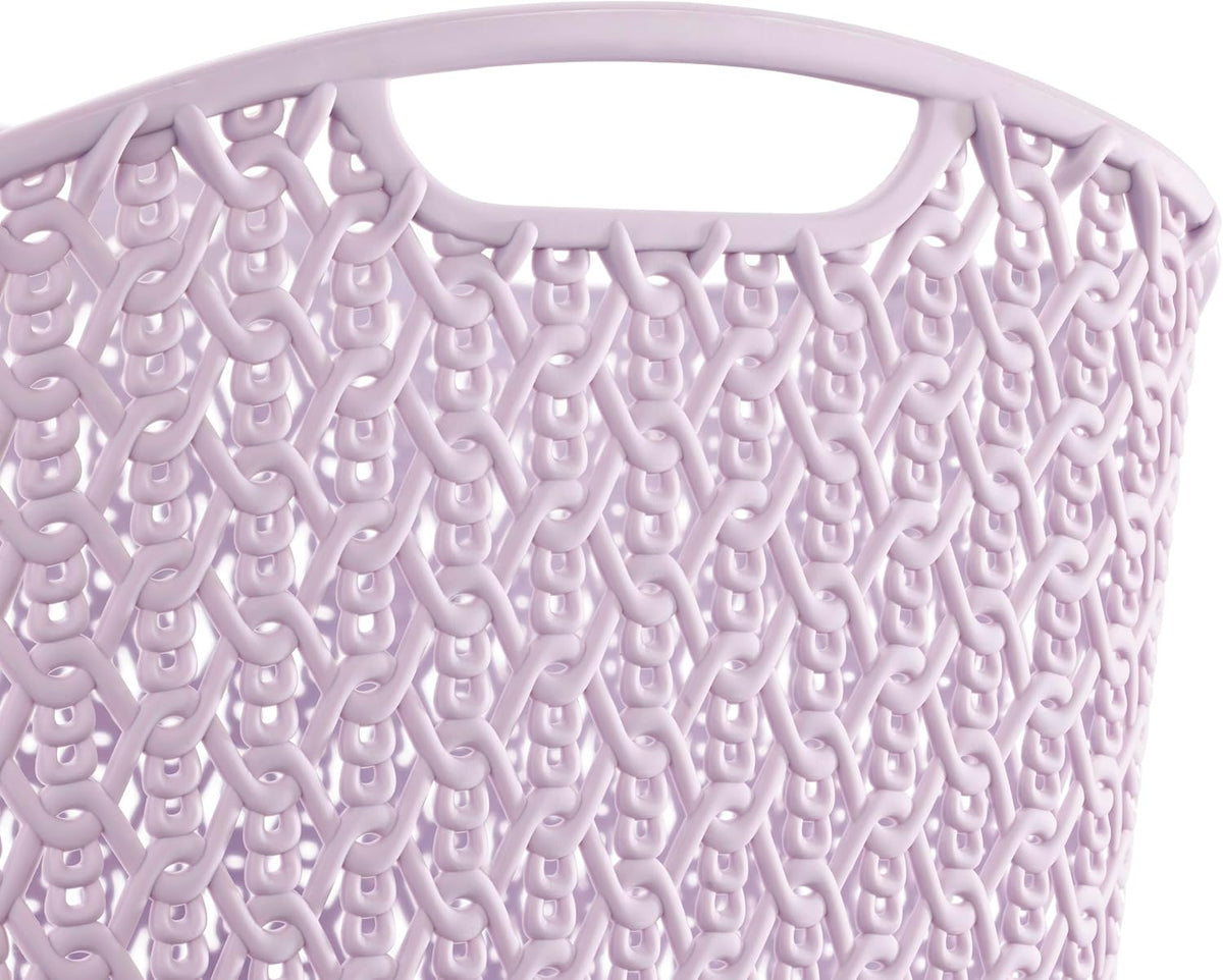 New Whitmor Resin Rectangular Tote Bag with Link Stitch Design, 6-Pack (Lavender) - Kidsy