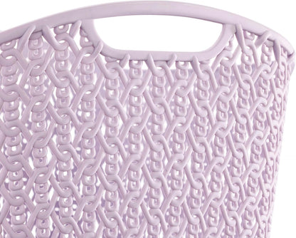 New Whitmor Resin Rectangular Tote Bag with Link Stitch Design, 6-Pack (Lavender) - Kidsy