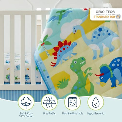 New Wildkin 3 - Piece Microfiber Crib Bedding Set (Dinosaur Land, Crib Size) - Kidsy