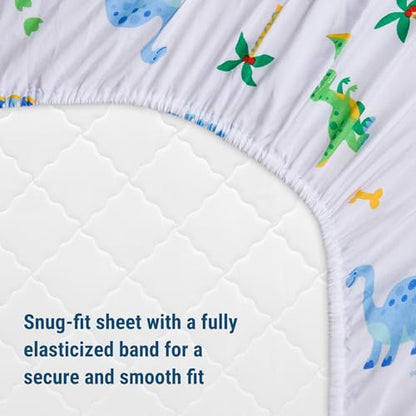 New Wildkin 3 - Piece Microfiber Crib Bedding Set (Dinosaur Land, Crib Size) - Kidsy