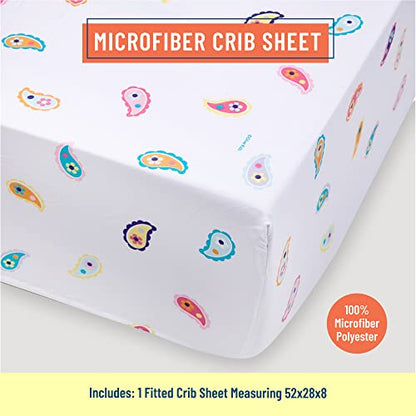 New Wildkin Kids 100% Microfiber Crib Sheet (Paisley, Crib Size) - Kidsy