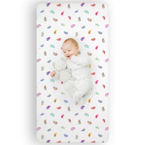 New Wildkin Kids 100% Microfiber Crib Sheet (Paisley, Crib Size)