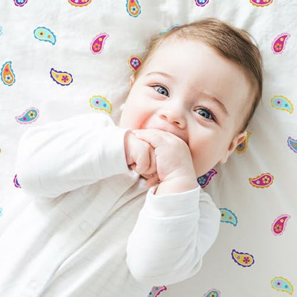 New Wildkin Kids 100% Microfiber Crib Sheet (Paisley, Crib Size) - Kidsy