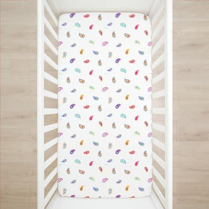 New Wildkin Kids 100% Microfiber Crib Sheet (Paisley, Crib Size) - Kidsy
