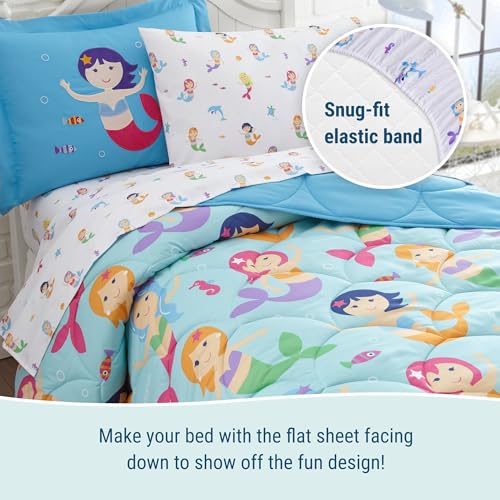 New Wildkin Kids 7 Pc Full Microfiber Bed in a Bag (Mermaids, Full) - Kidsy