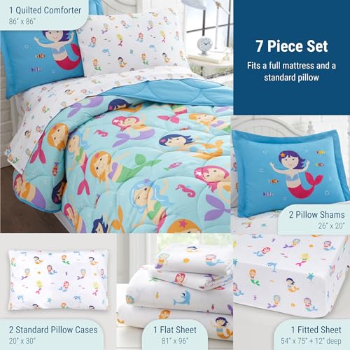 New Wildkin Kids 7 Pc Full Microfiber Bed in a Bag (Mermaids, Full) - Kidsy