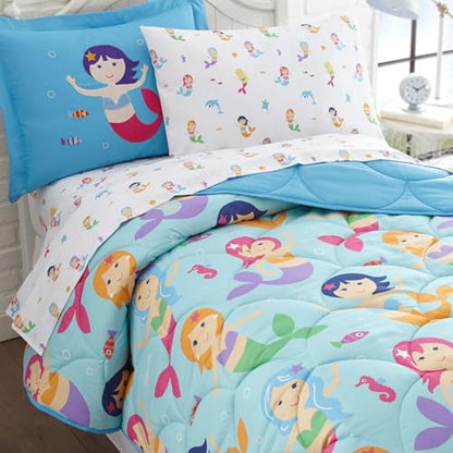 New Wildkin Kids 7 Pc Full Microfiber Bed in a Bag (Mermaids, Full) - Kidsy