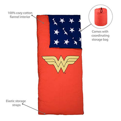 New Wildkin Kids Sleeping Bags (66 x 1.5 x 30 Inch, Wonder Woman) - Kidsy