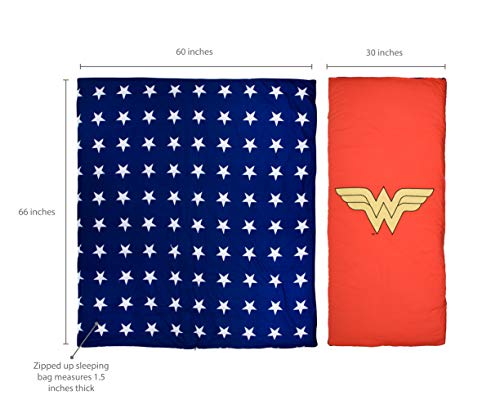 New Wildkin Kids Sleeping Bags (66 x 1.5 x 30 Inch, Wonder Woman) - Kidsy