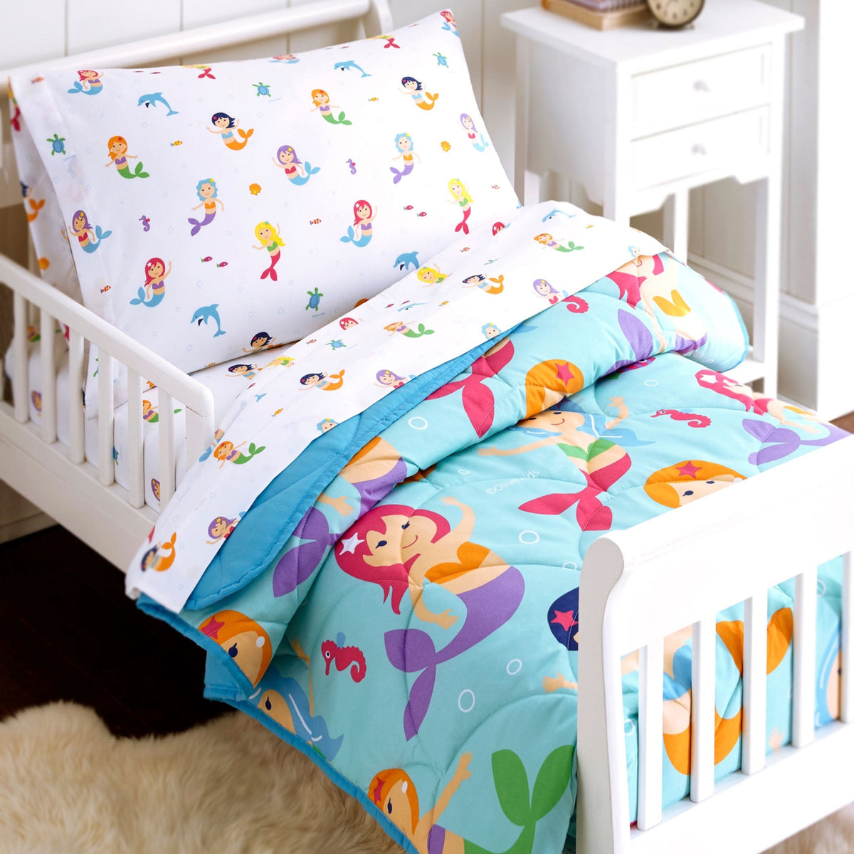 New Wildkin Olive Kids Toddler Sheet Set (Mermaids, Crib Size) - Kidsy