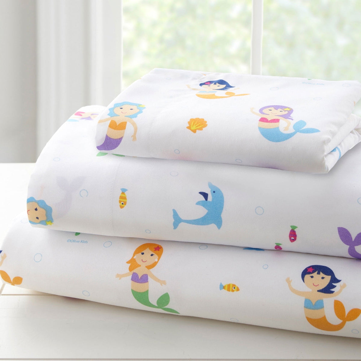 New Wildkin Olive Kids Toddler Sheet Set (Mermaids, Crib Size)