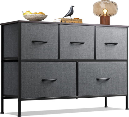 New WLIVE Dresser for Bedroom with 5 Drawers (Dark Gray) - Kidsy