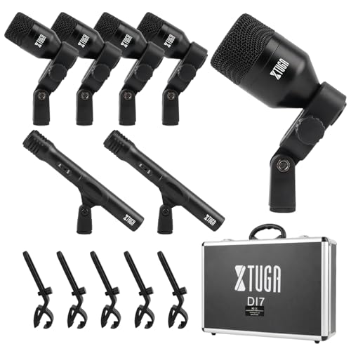 New XTUGA DI7 Wireless 7 - Piece Drum Mic Kit (Black) - Kidsy