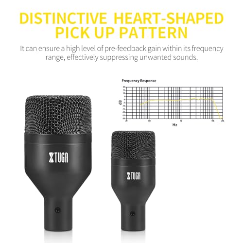 New XTUGA DI7 Wireless 7 - Piece Drum Mic Kit (Black) - Kidsy