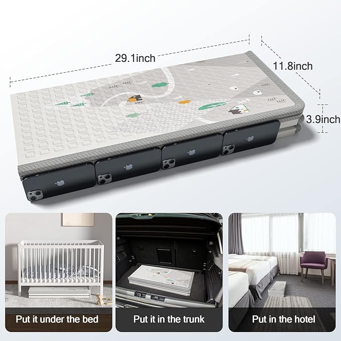 New ZEEBABA Foldable Baby Play Mat (59"x59") - Kidsy