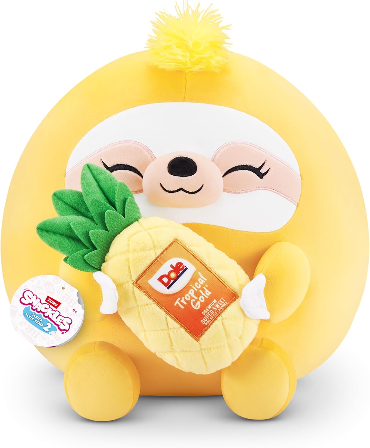 New ZURU Snackles Series 2 Plush 16-Inch (Dole Pineapple Sloth)