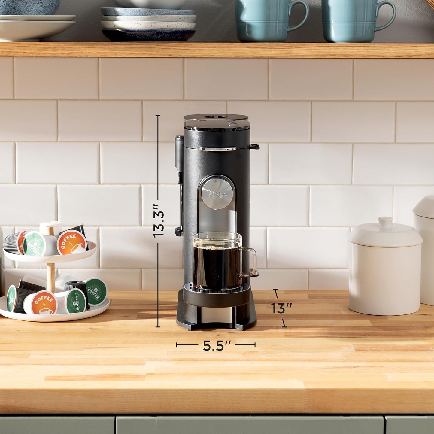 Ninja Coffee Maker Single Serve Brew with Coffee Pods & Grounds (Standard Black) - Kidsy