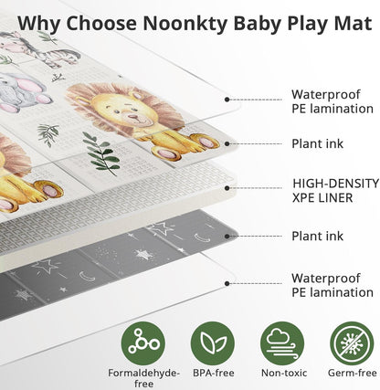 NOONKTY Foldable Baby Play Mat 79x71 (Lion) - Kidsy