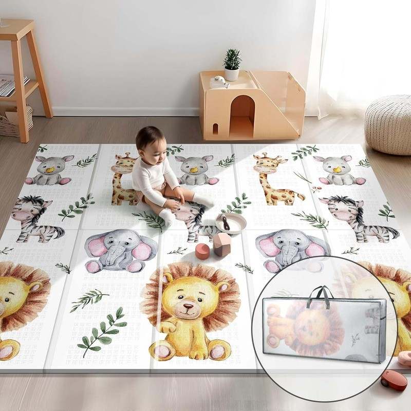 New NOONKTY Foldable Baby Play Mat 79x71 (Lion)