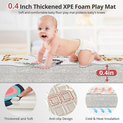 Noonkty Foldable Foam Play Mat, 71 x 59 Inches (Rainbow) - Kidsy